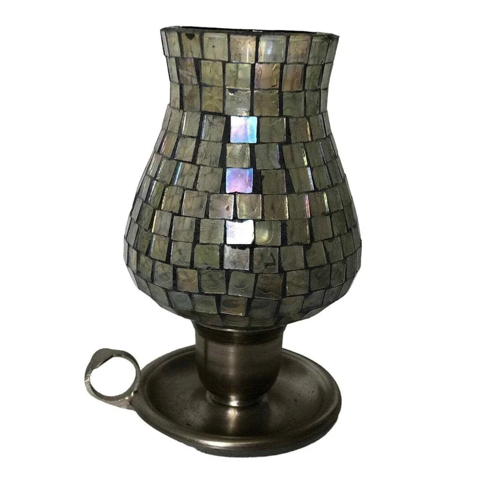 Mosaic Candle Holder‎ Candlestick Holder Vintage Shabby Chic Home Decor Accent